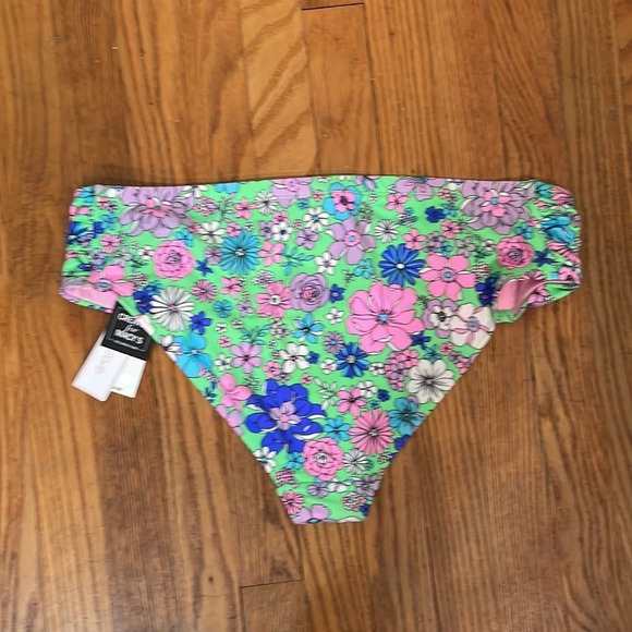 Salt + Cove Soft Side-Tab Bikini Bottoms in Peony Party Juniors 0 (12/14) NWT - Picture 2 of 6